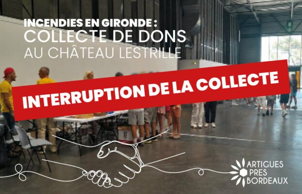 Incendies en Gironde : interruption de la collecte de dons