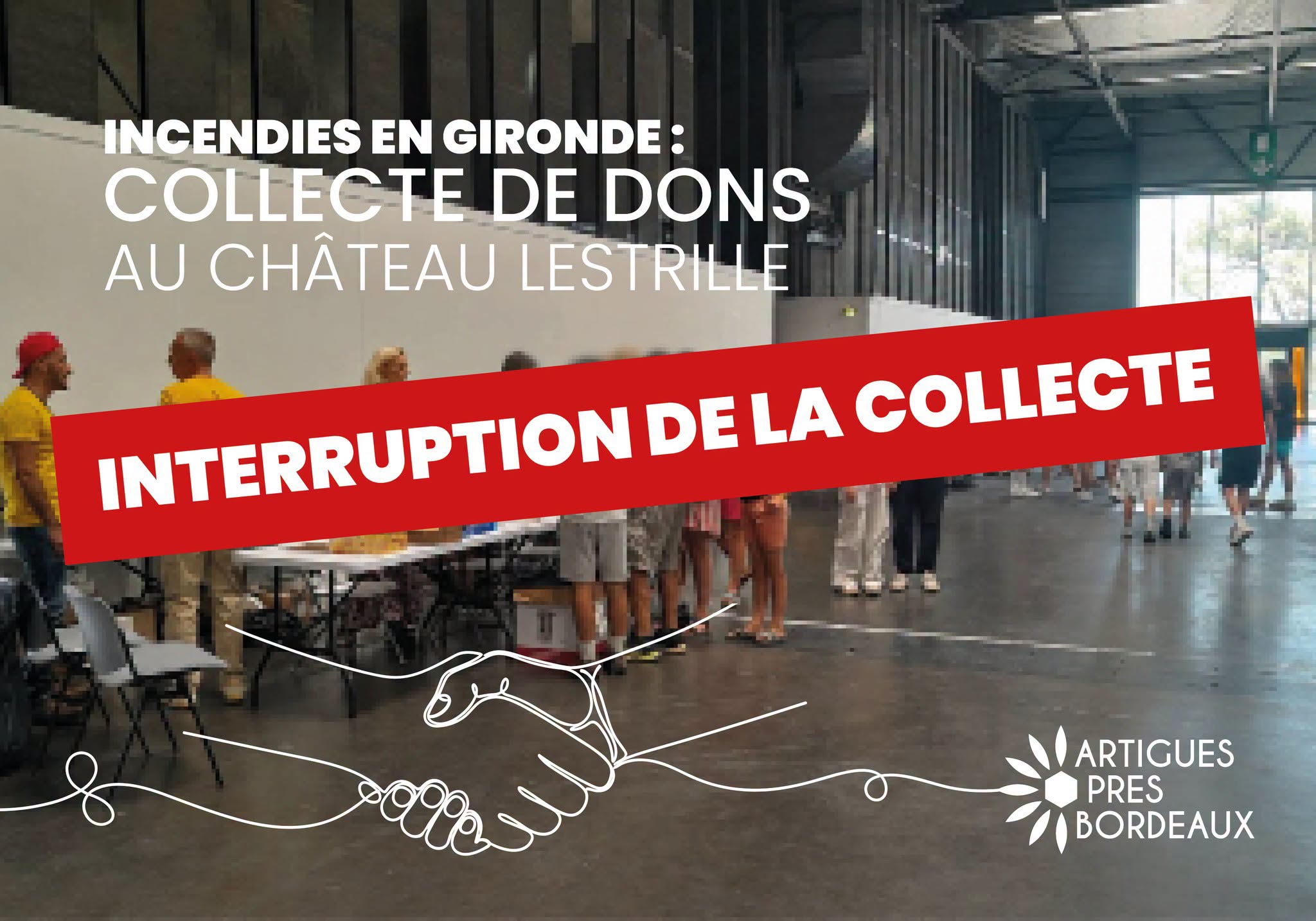 Incendies en Gironde : interruption de la collecte de dons